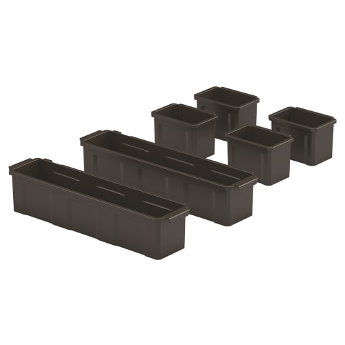 Suncast Commercial Customizable Bin System, 6 Piece, Black